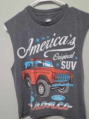 Ford Kids Black Tank Top with Red and Blue Bronco Graphic